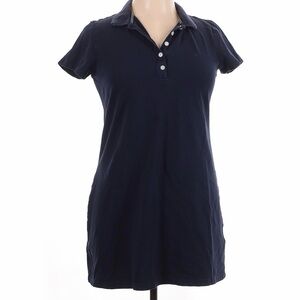 Nautica Polo Shirt Dress Size XL Navy Blue Stretch Cotton Collared Preppy Mini